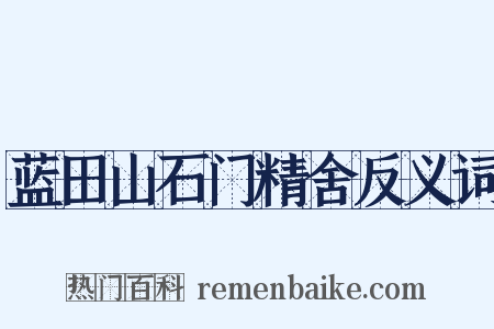 蓝田山石门精舍反义词是什么意思的图片